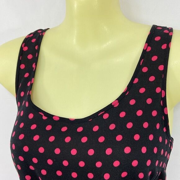 Divided by H&M Dress Black With Pink Polka Dots Matching Belt NWOT Sz 8 - Picture 2 of 8
